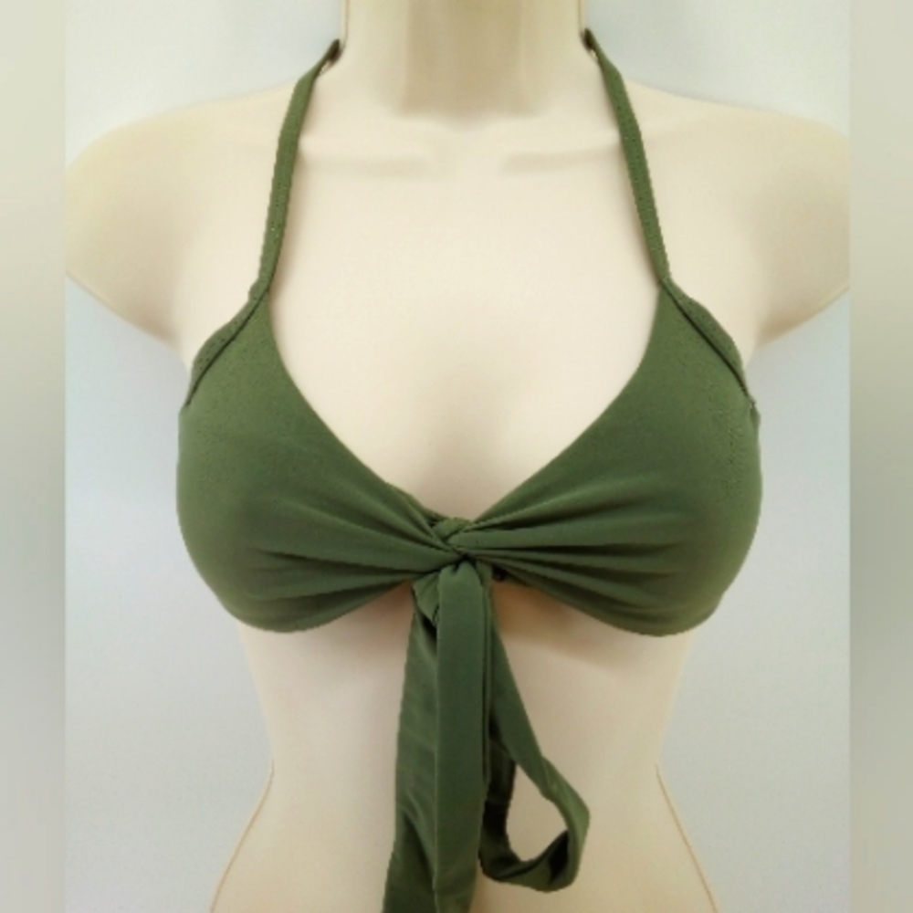 Aerie Scoop Swim Bikini Top Olive Moss Green 2016 Collection S Bathing Suit